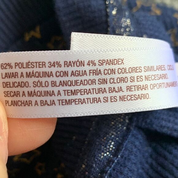 Gilligan & O’Malley Navy Blue Sparkle Star Top Women XXL Thermal Waffle Weave - Picture 13 of 13